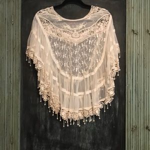 Lace, Embroidered Poncho/Tunic